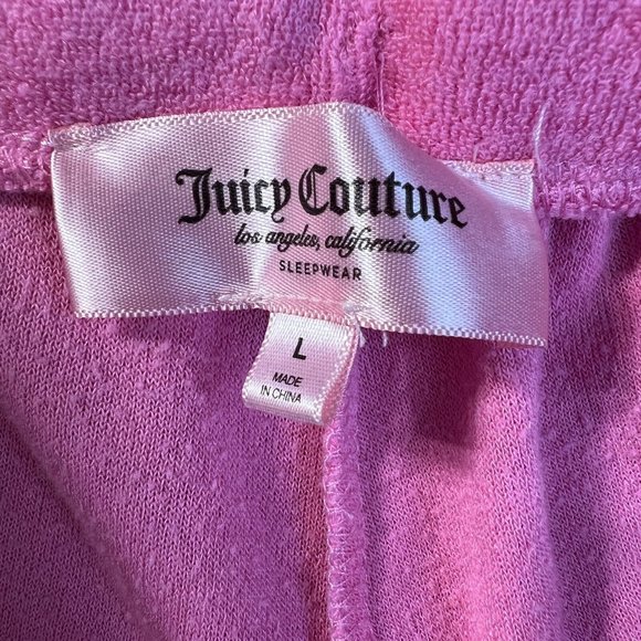 Juicy Couture Sleepwear Jogger Pants‎ Large Pink Studded Drawstring Lounge - Picture 7 of 9